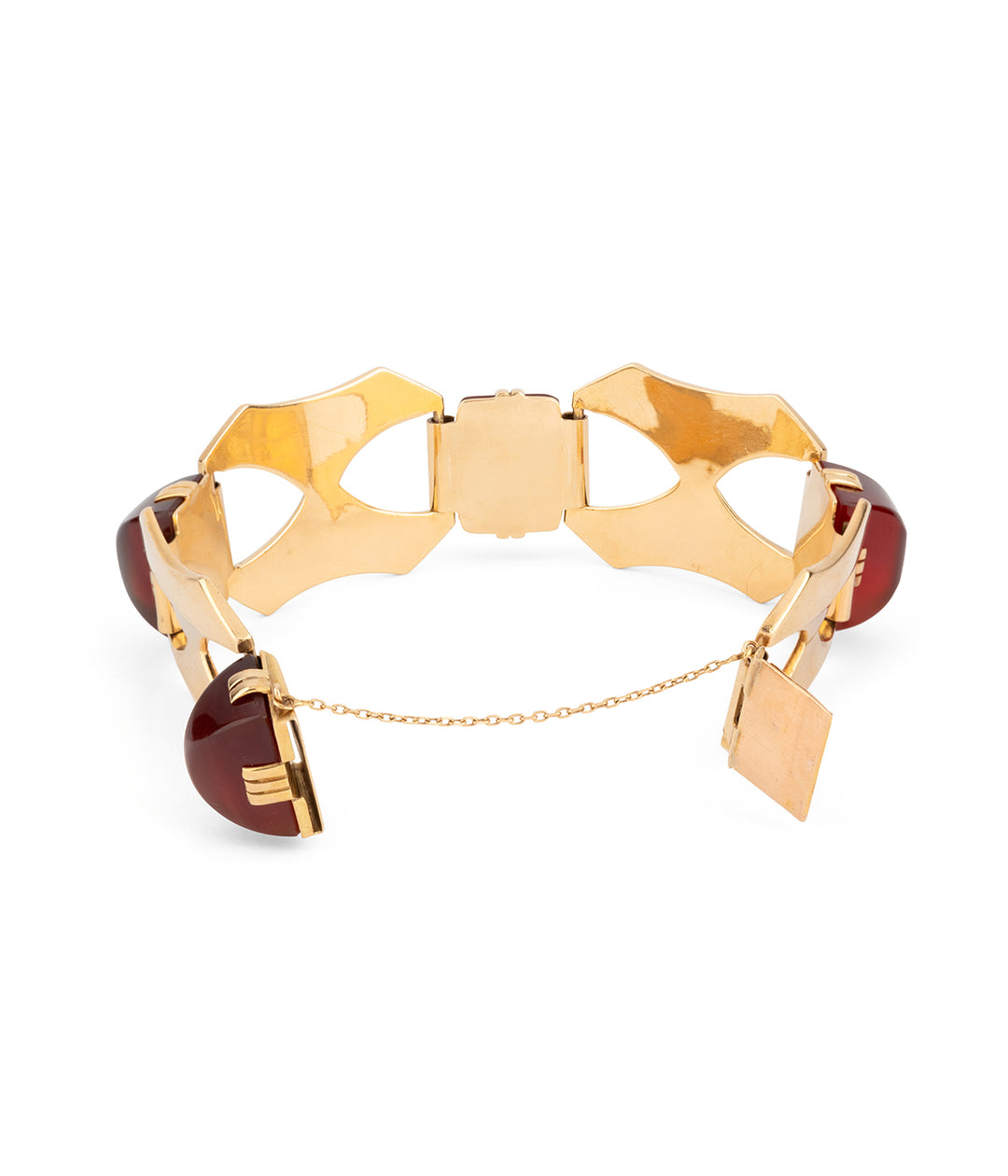 Vintage-18K-gold-bracelet-carnelian-Hagia-Caillou-Paris