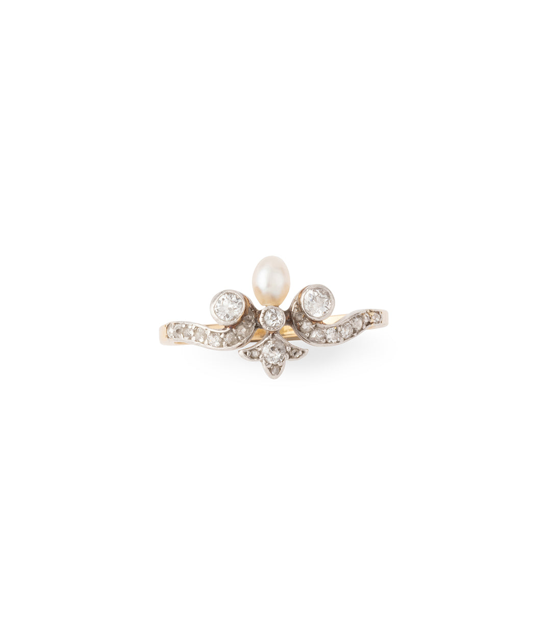 Vintage-gold-ring-diamonds-perle-Kushila