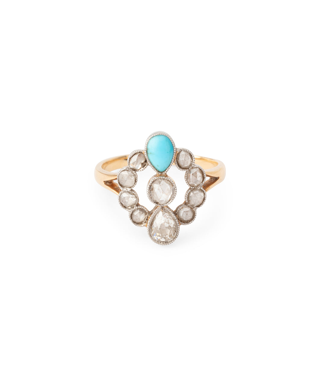 Vintage-gold-ring-diamonds-turquoise-Laou