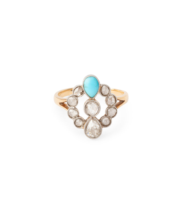 Vintage-gold-ring-diamonds-turquoise-Laou