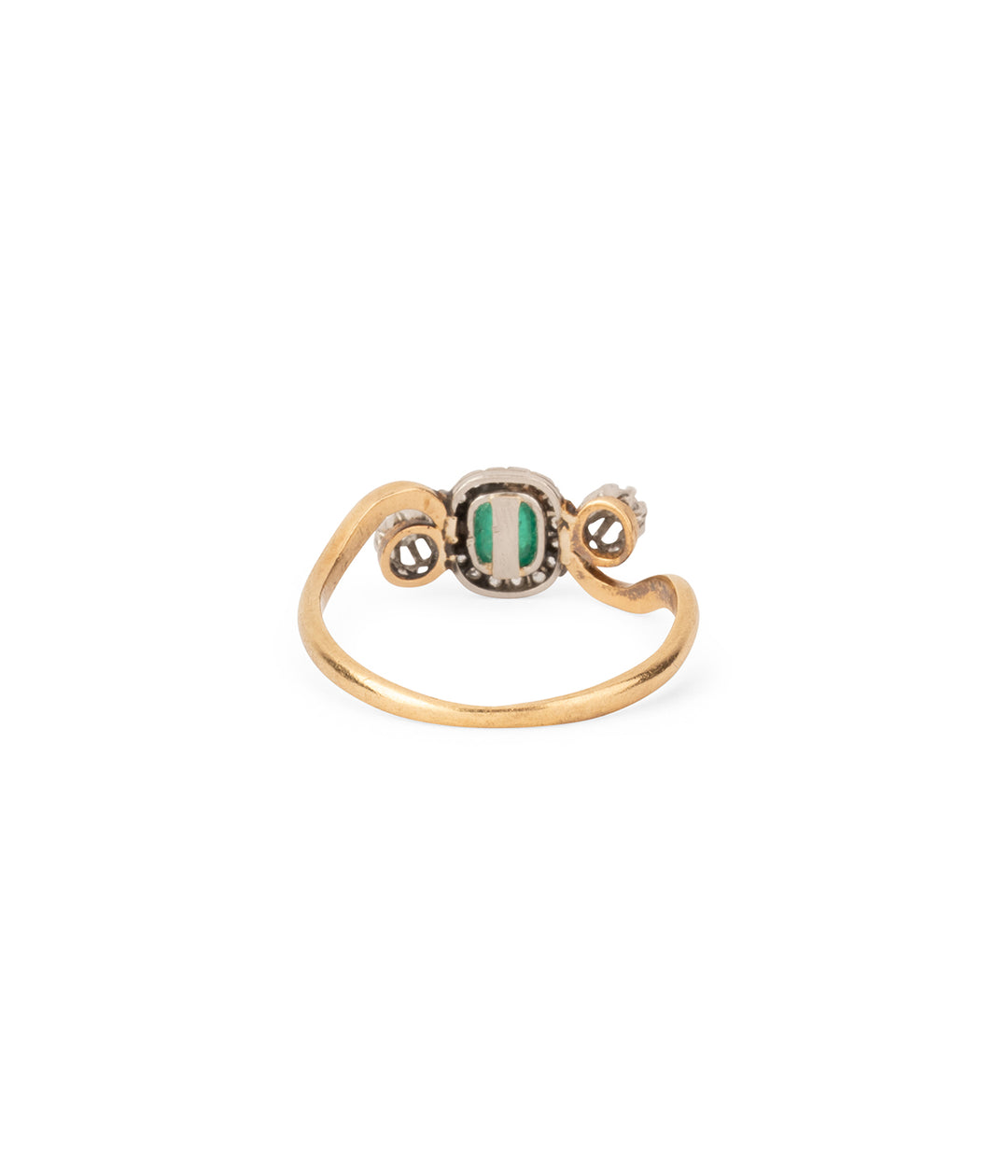 Vintage-gold-ring-emerald-diamonds-Vikli-Caillou-Paris
