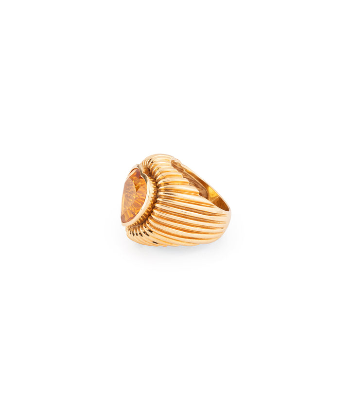 Vintage heartshaped citrine ring "Shmouel" - Caillou Paris