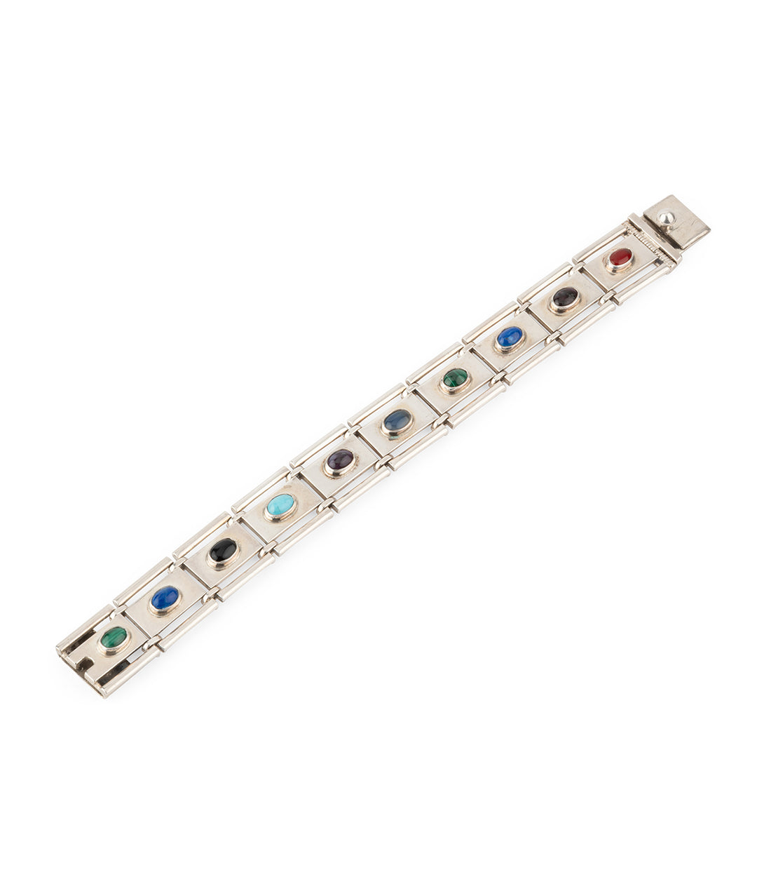 Vintage-mexican-bracelet-hardstones-silver-Arul-Caillou-Paris