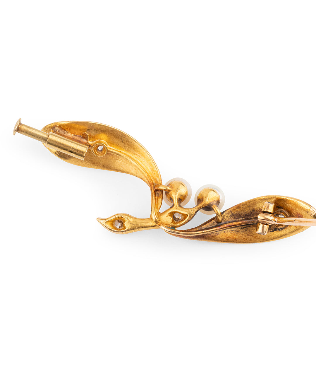 Vintage-mistletoe-brooch-18K-gold-Erno