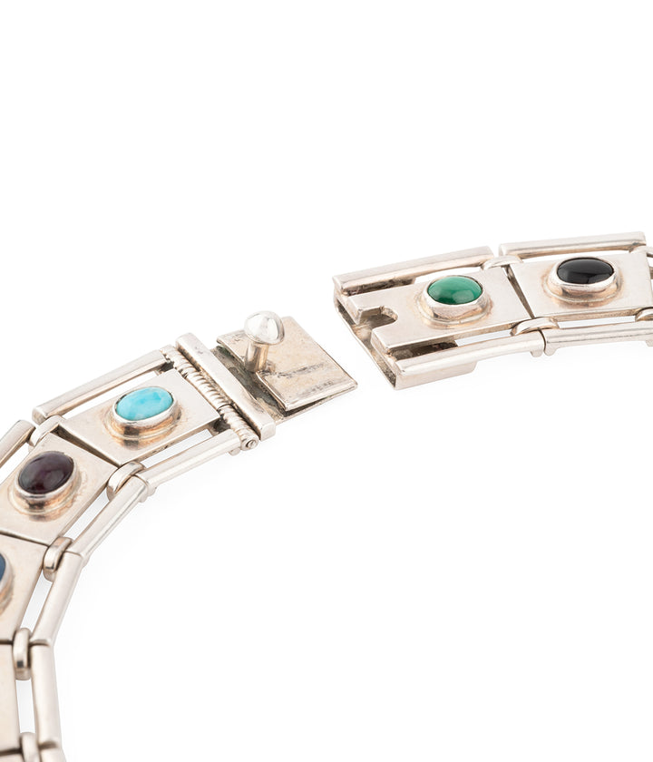 Vintage-necklace-hardstones-silver-Sahak-Caillou-Paris