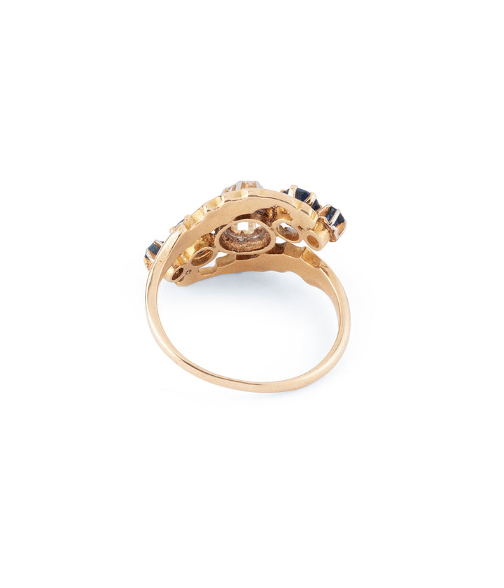 Vintage ring diamonds saphir "Dilek" - Caillou Paris