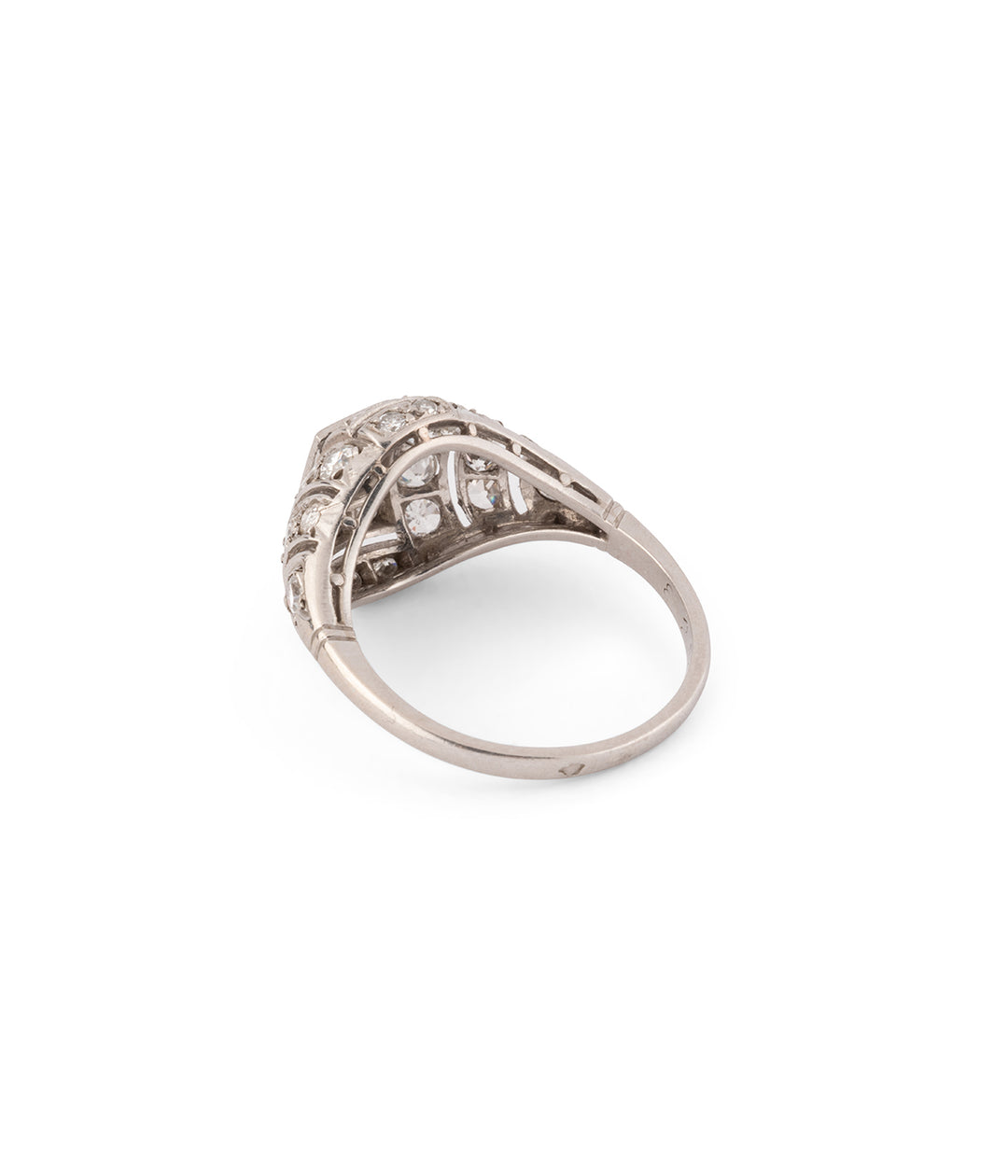 Antique platinum and diamonds engagement ring Art deco "Eamon" - Caillou Paris