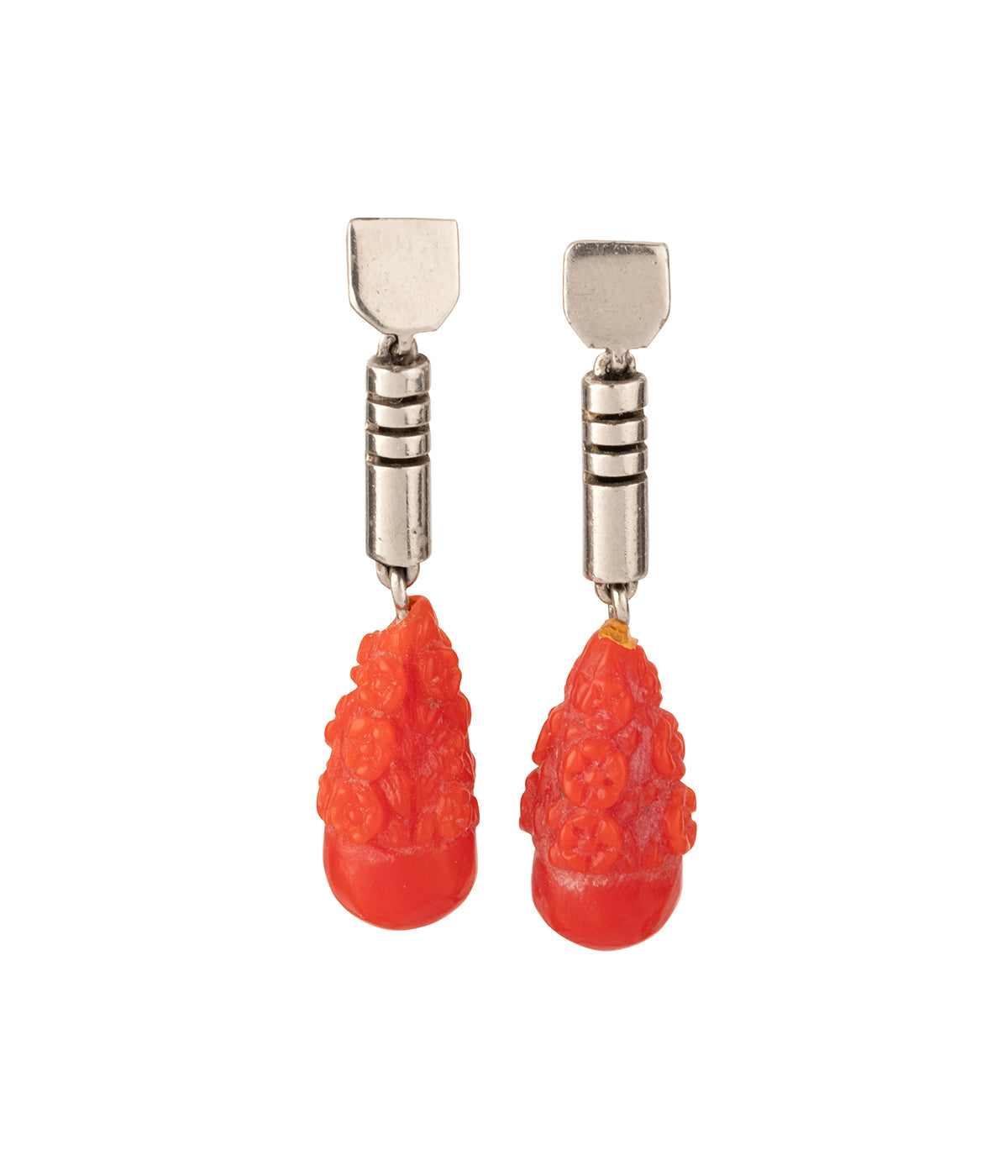 antique-silver-earrings-coral-Cyrice-Caillou-Paris