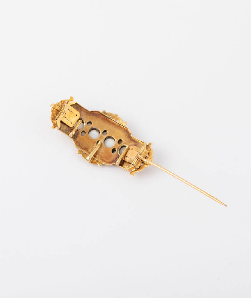 Broche porte-montre avec opales dos