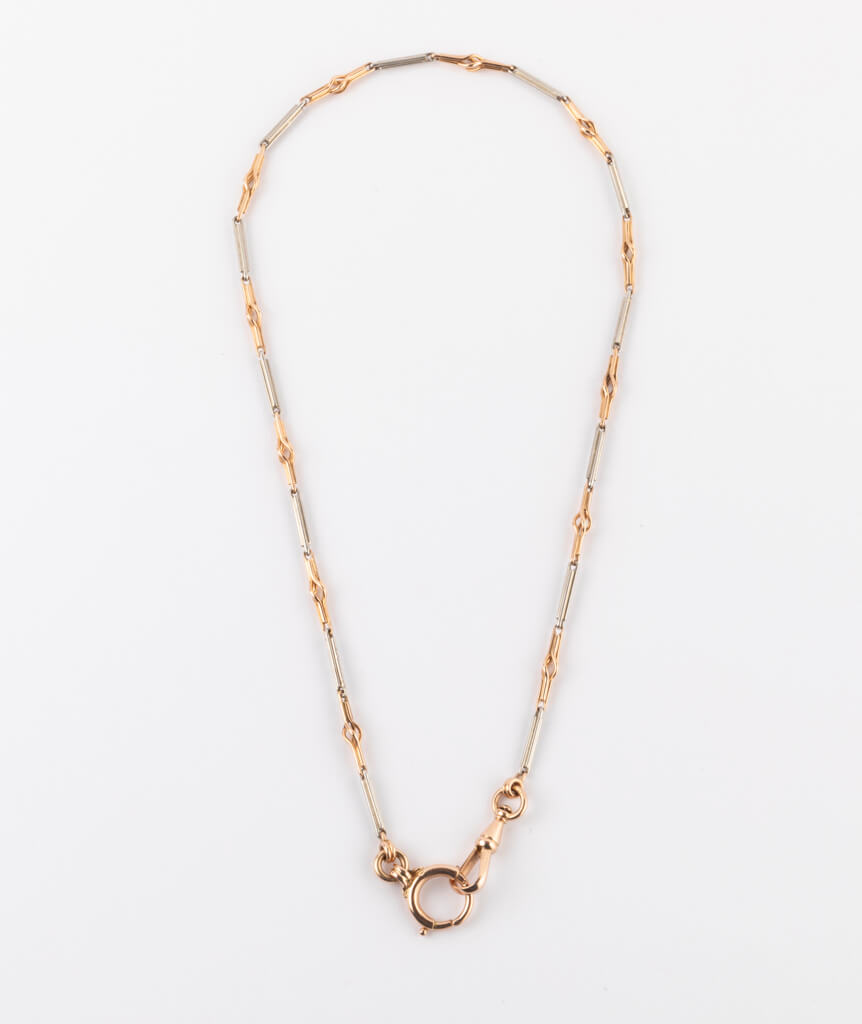 CAILLOU PARIS - Chaîne de montre platine et or