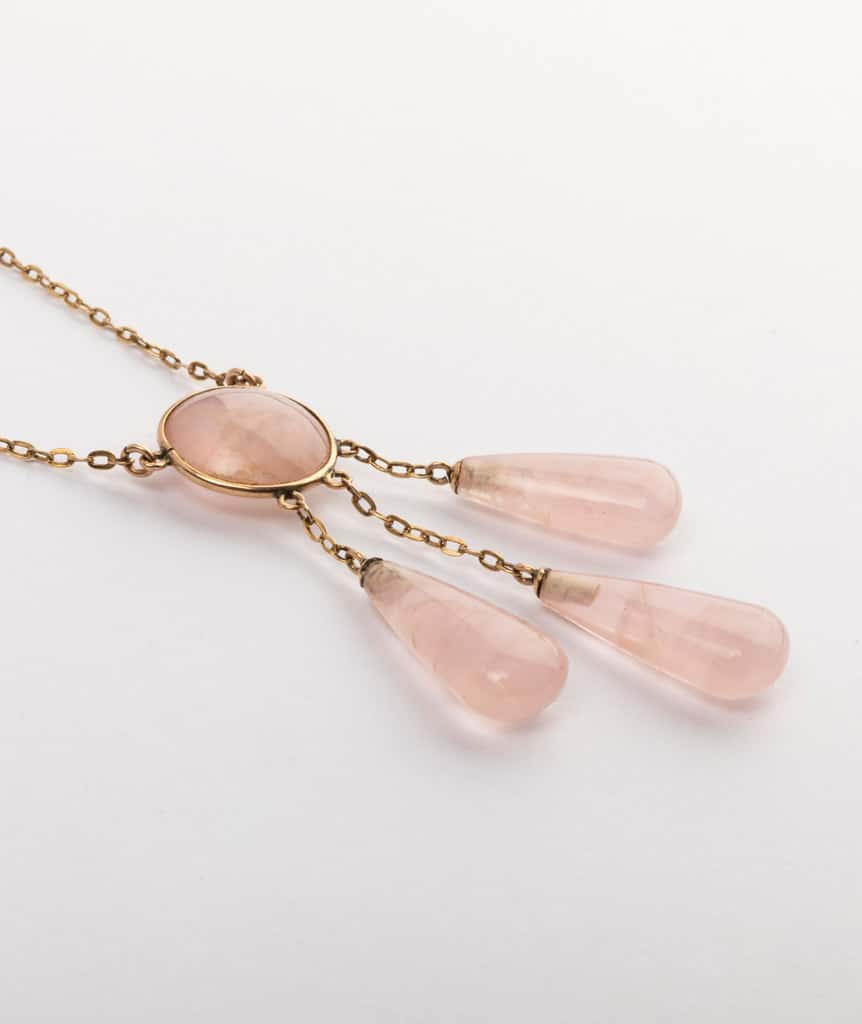 Antique rose quartz necklace Blush - Caillou Paris