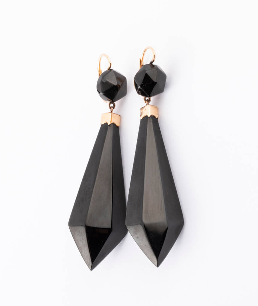 Pendants d'oreilles jais