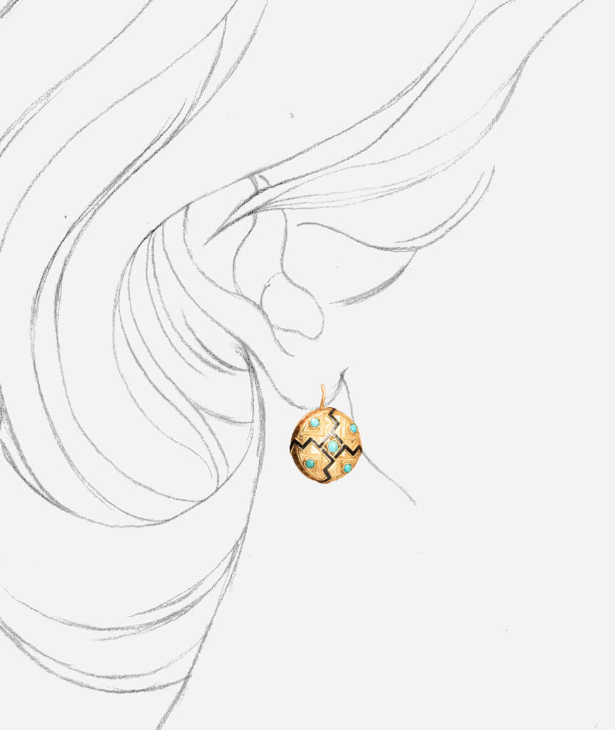 Boucles d'oreilles AZTEC porter