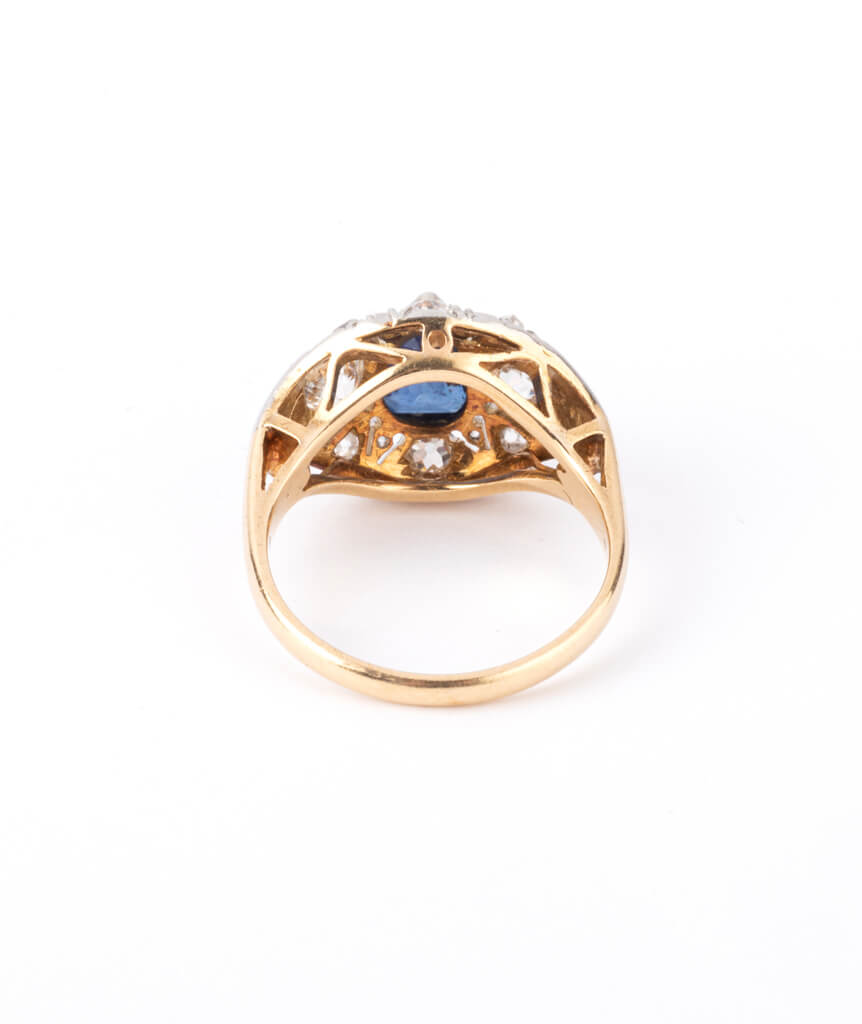 Caillou Paris - Bague Art déco saphir Corann dos