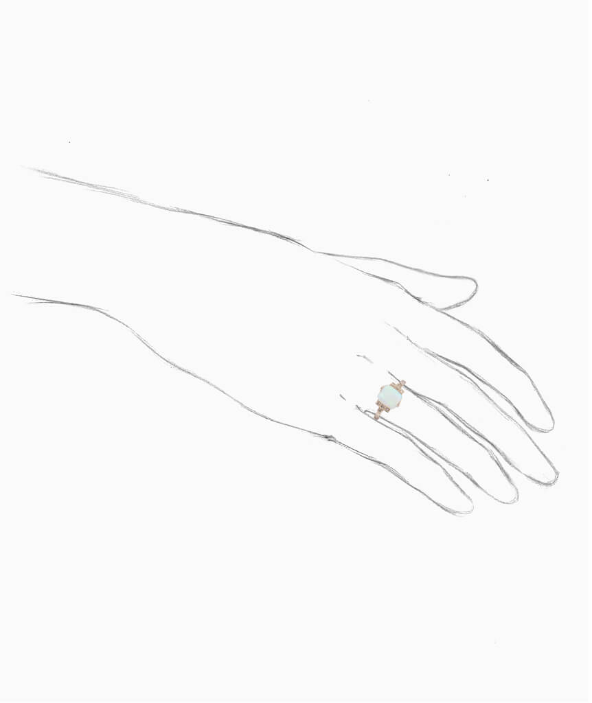 Caillou Paris - Bague Art deco opale Isha porter