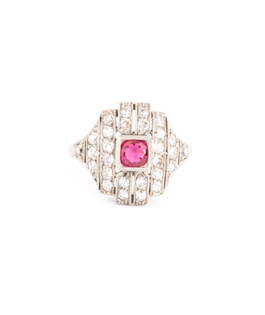 Caillou Paris - Bague Art deco rubis Aylem