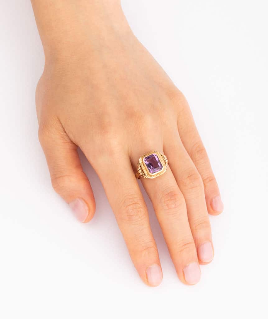 Caillou Paris Bague Napoleon Iii Amethyste Nura Porter