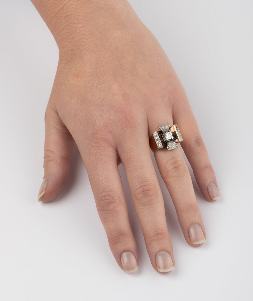 Caillou Paris Bague Tank Or Et Diamants Arie Portee