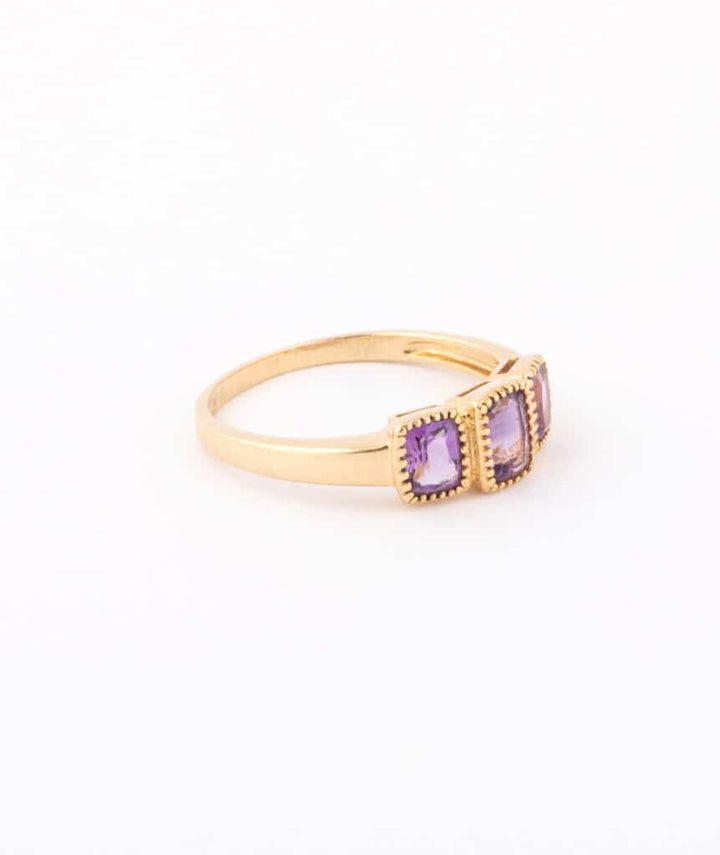 Antique gold and amethyst ring Sofia - Caillou Paris