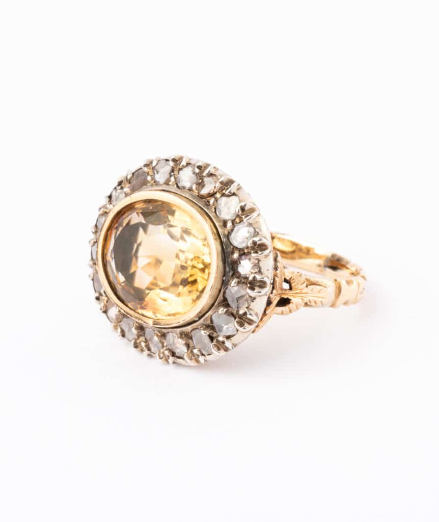 Caillou Paris - Bague ancienne citrine Sheli gauche