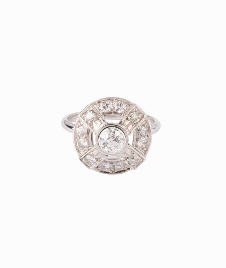 Caillou Paris - Bague ancienne diamants Lili face