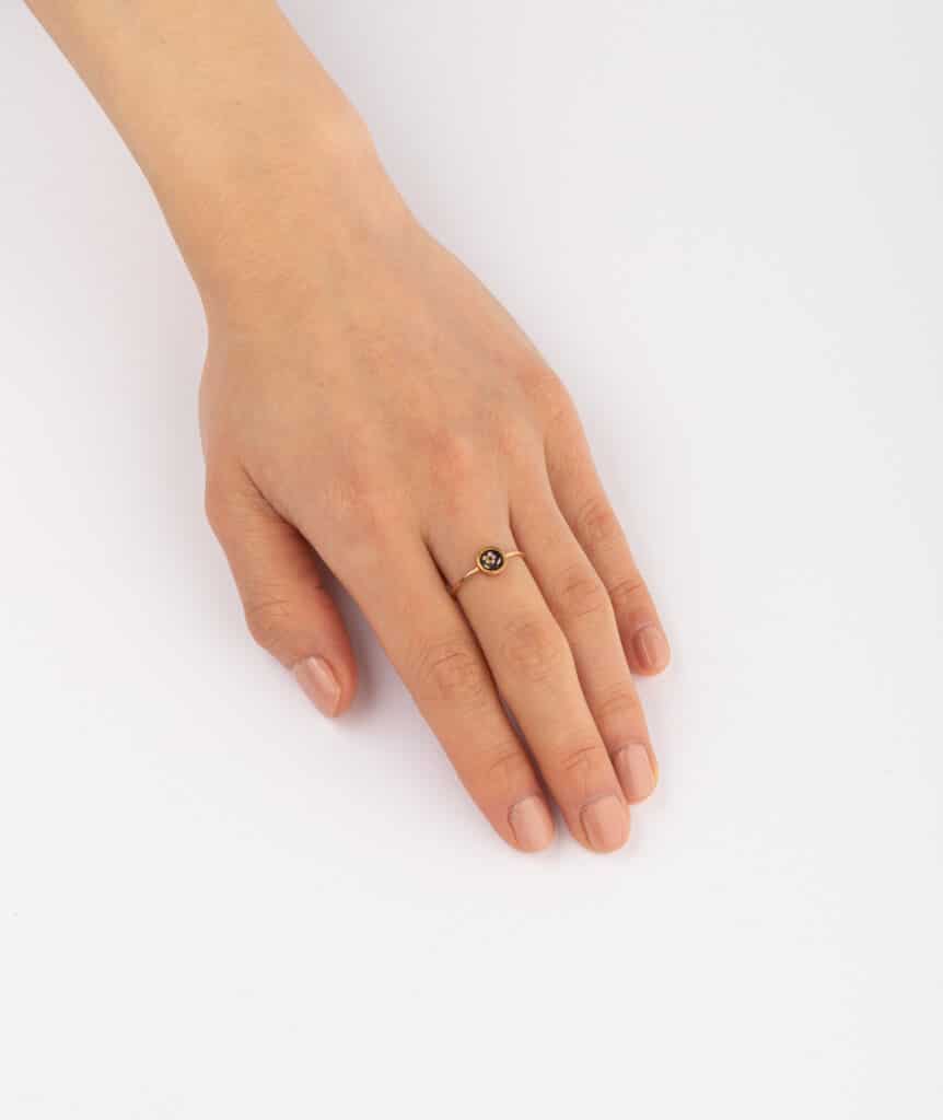 Caillou Paris Bague Ancienne Email %22katel%22 Porter