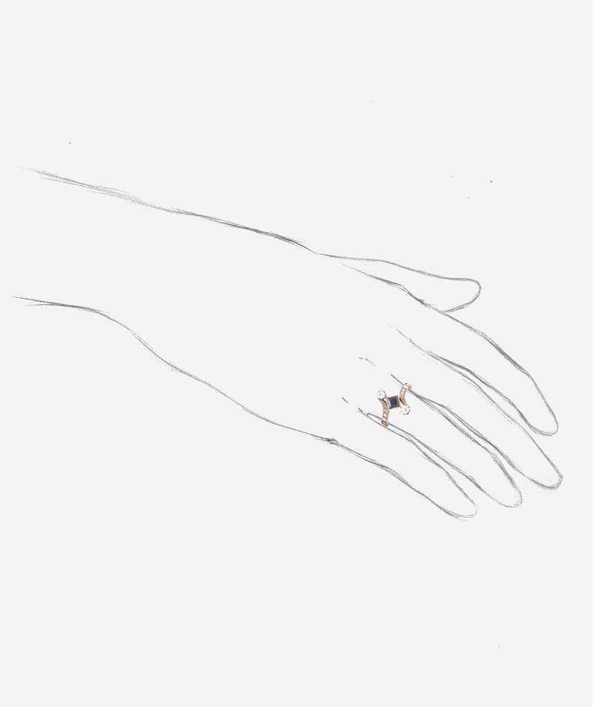 Caillou Paris - Bague ancienne saphie Temara porter