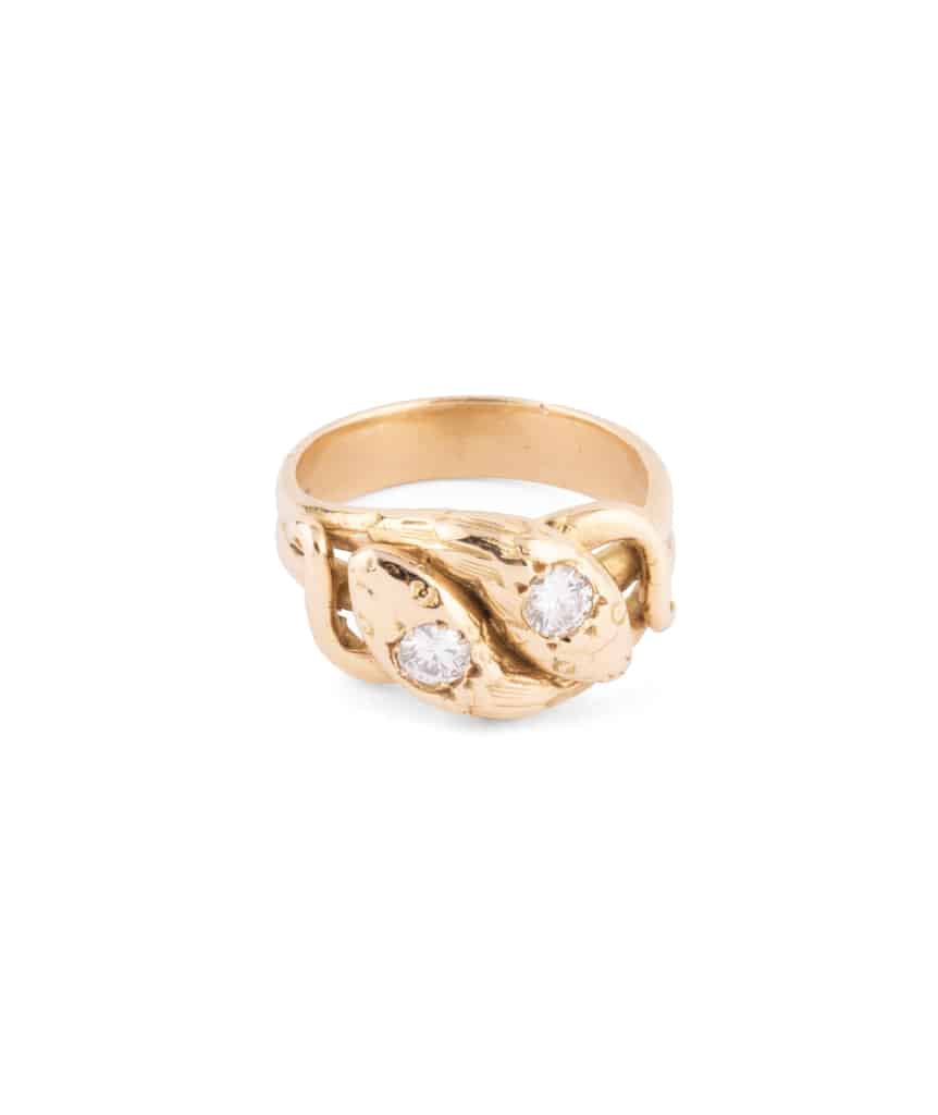 Caillou Paris Bague Ancienne Serpents Or Et Diamants Orea