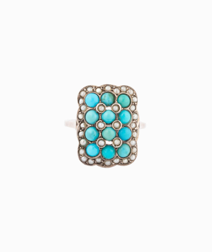 Caillou Paris Bague Ancienne Turquoise %22manja%22