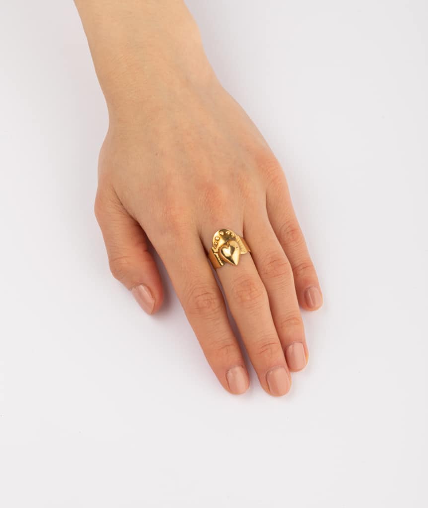 Caillou Paris Bague Bretonne Ancienne Or %22argan%22 Porter