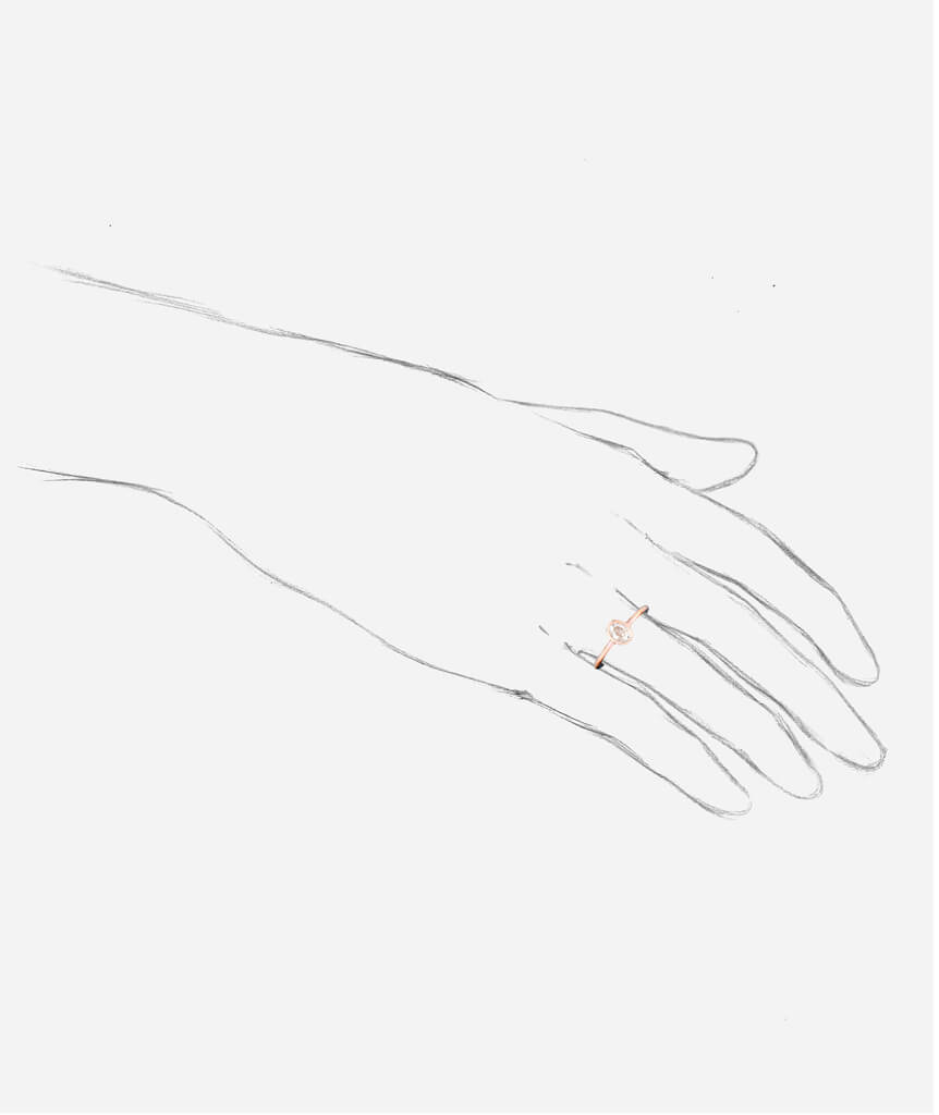 Caillou Paris - Bague diamant ancienne Tella porter