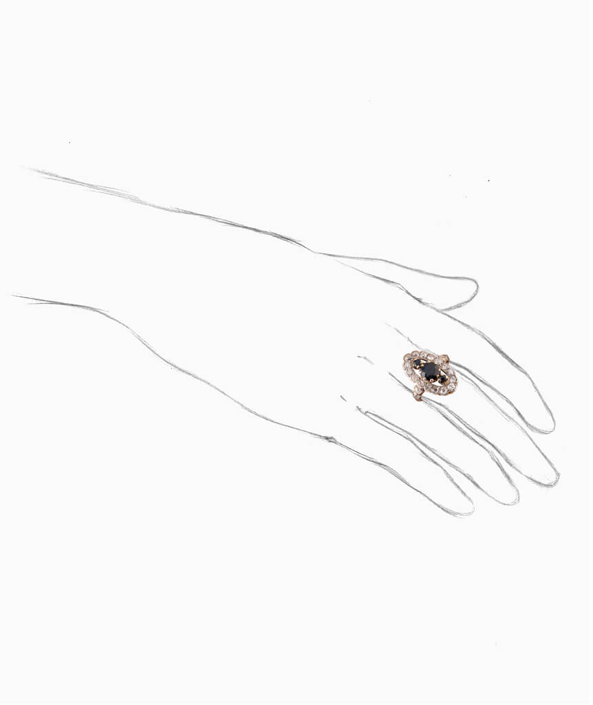 Caillou Paris - Bague marquise Napoleon III Inka porter