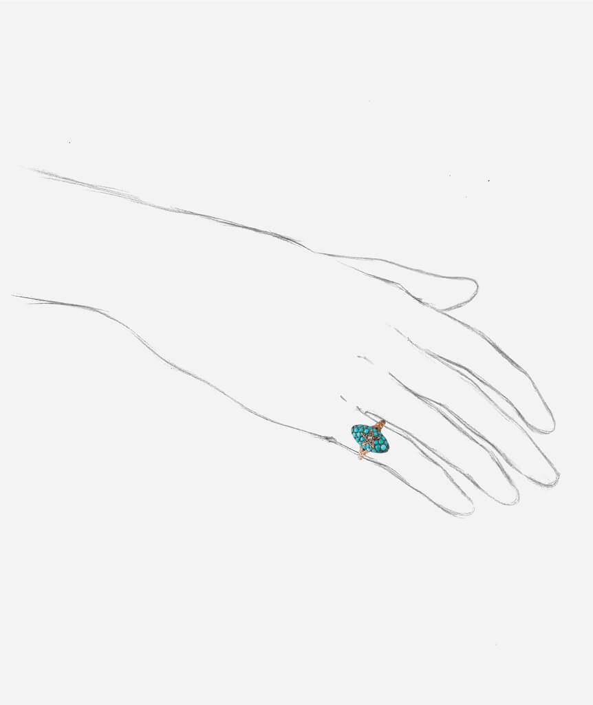 Caillou Paris - Bague marquise ancienne Chehla porter