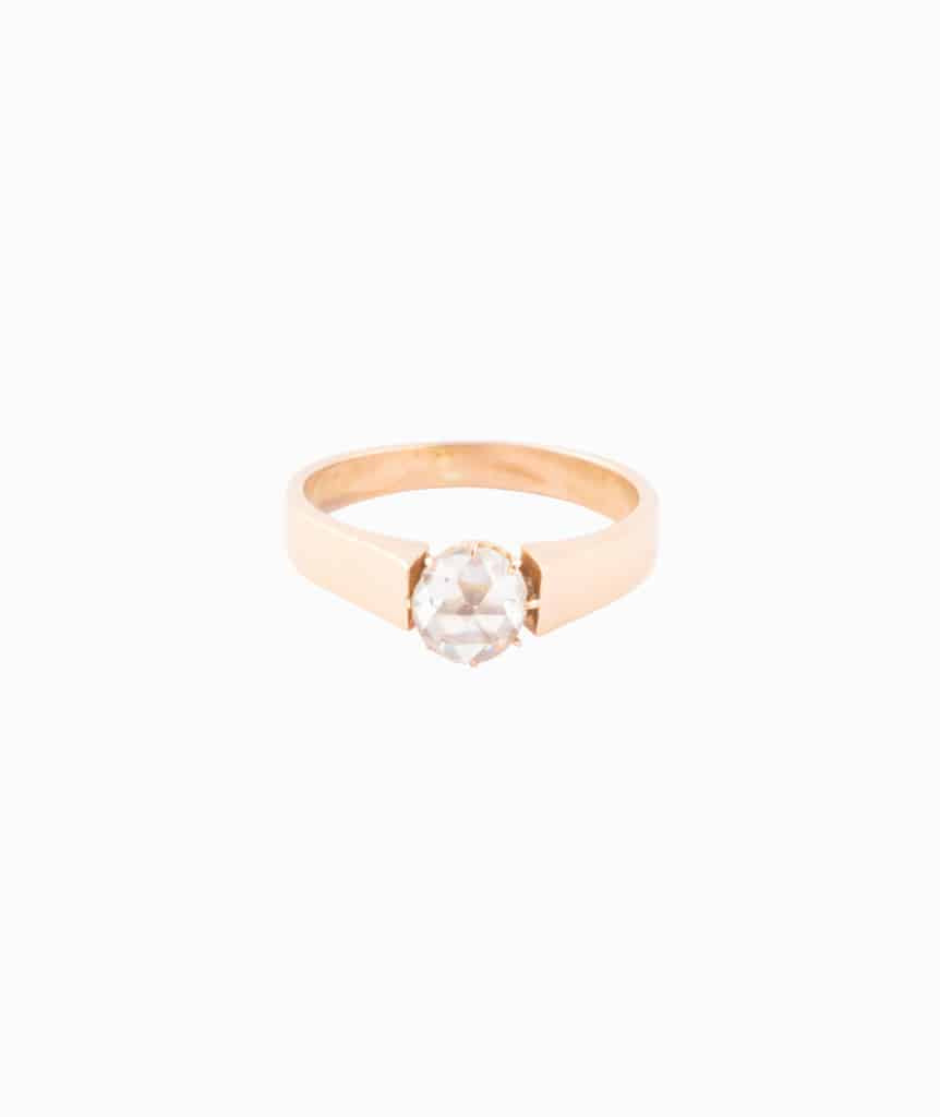 Caillou Paris Bague Solitaire Ancien Diamant Madenn