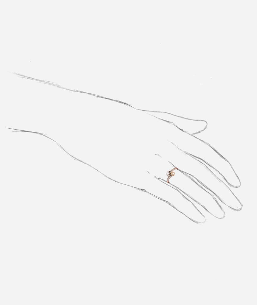 Bague ancienne toi et moi Wissal porter