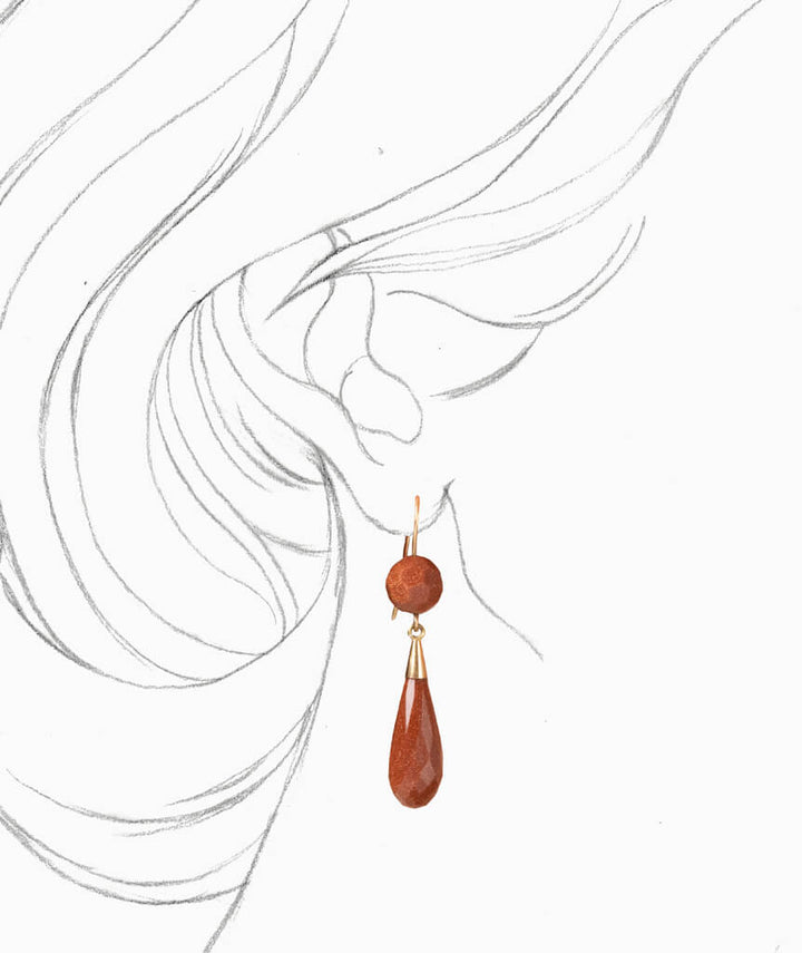Antique glass earrings Maru - Caillou Porter