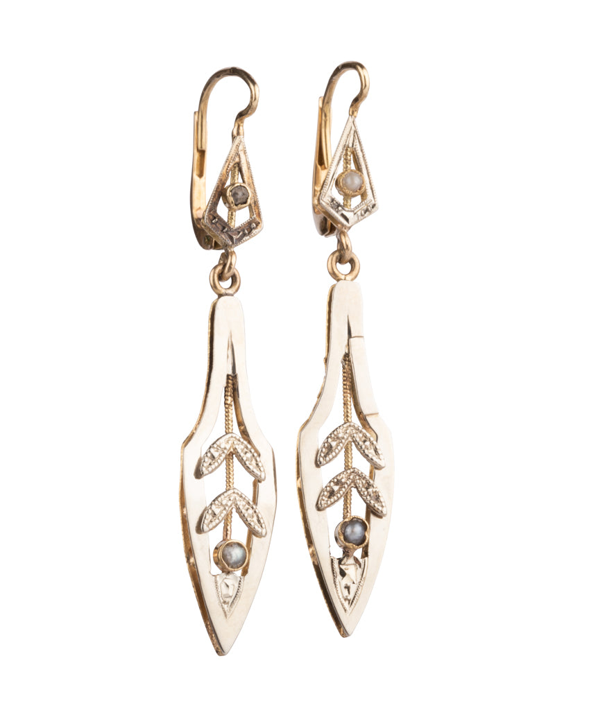 Caillou Paris Boucles D Oreilles Anciennes Or Et Perles Joanko