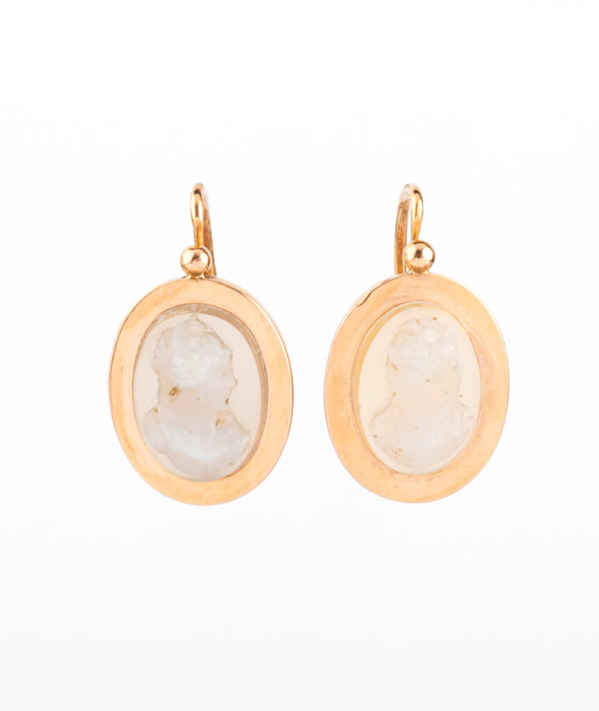 Caillou Paris - Boucles d’oreilles anciennes camees Aniata