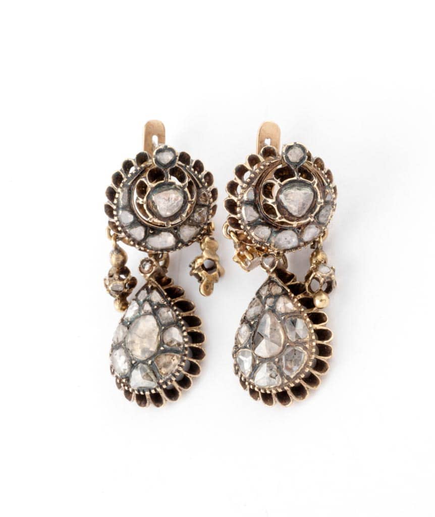 Caillou Paris - Boucles d'oreilles anciennes diamants Mahea