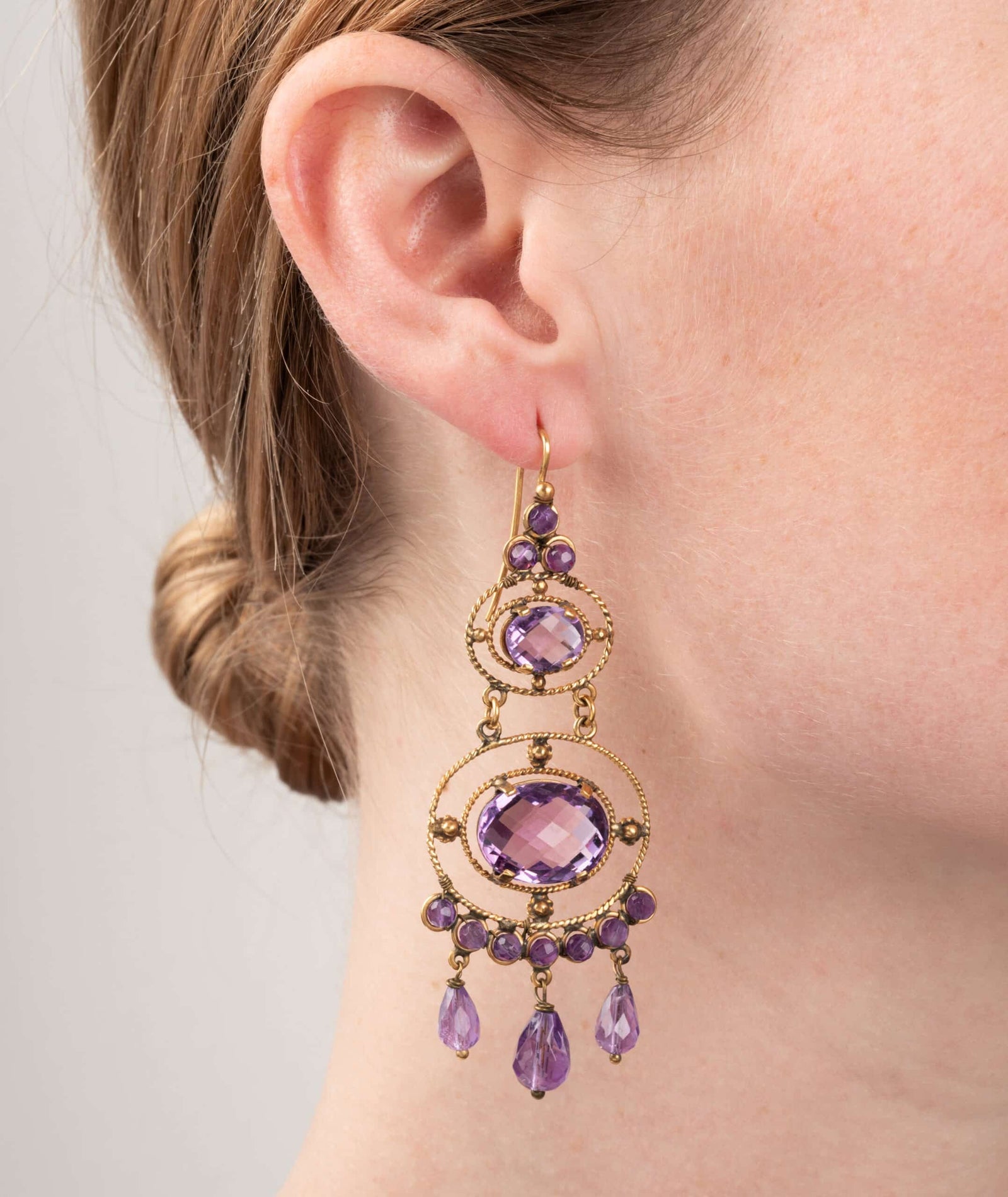 Caillou Paris Boucles Oreilles Anciennes Amethystes Karri Porter