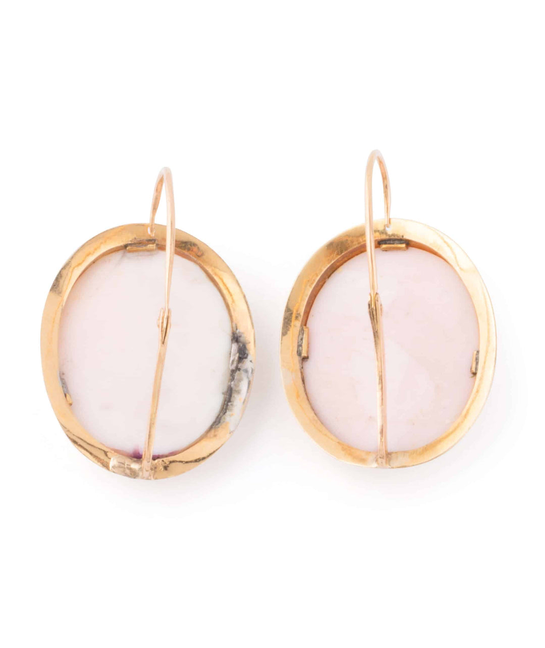 Caillou Paris Boucles Oreilles Anciennes Camee Corail Duy Dos