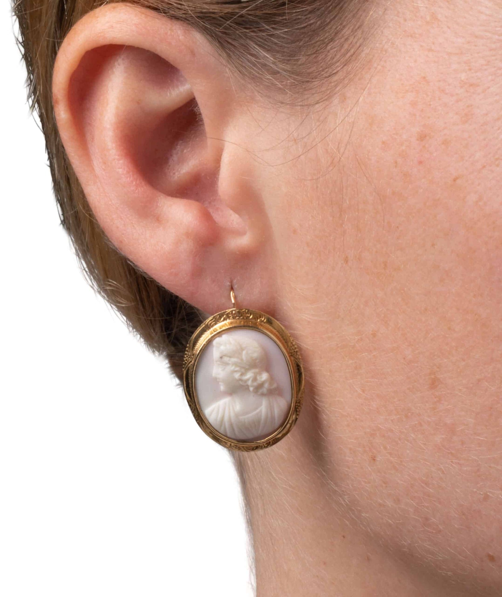 Caillou Paris Boucles Oreilles Anciennes Camee Corail Duy Porter