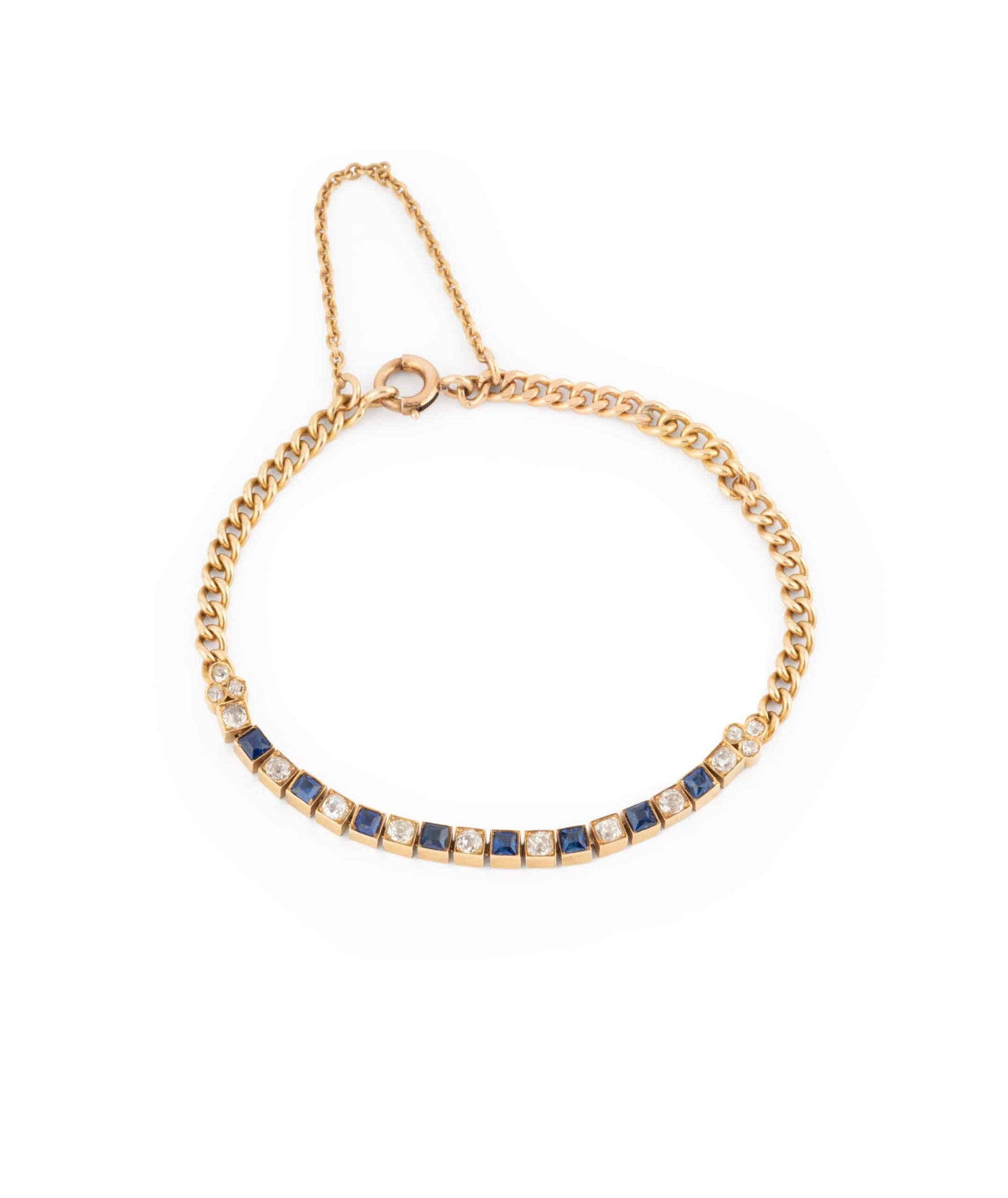 Caillou Paris Bracelet Ancien Diamants Et Saphirs Menou