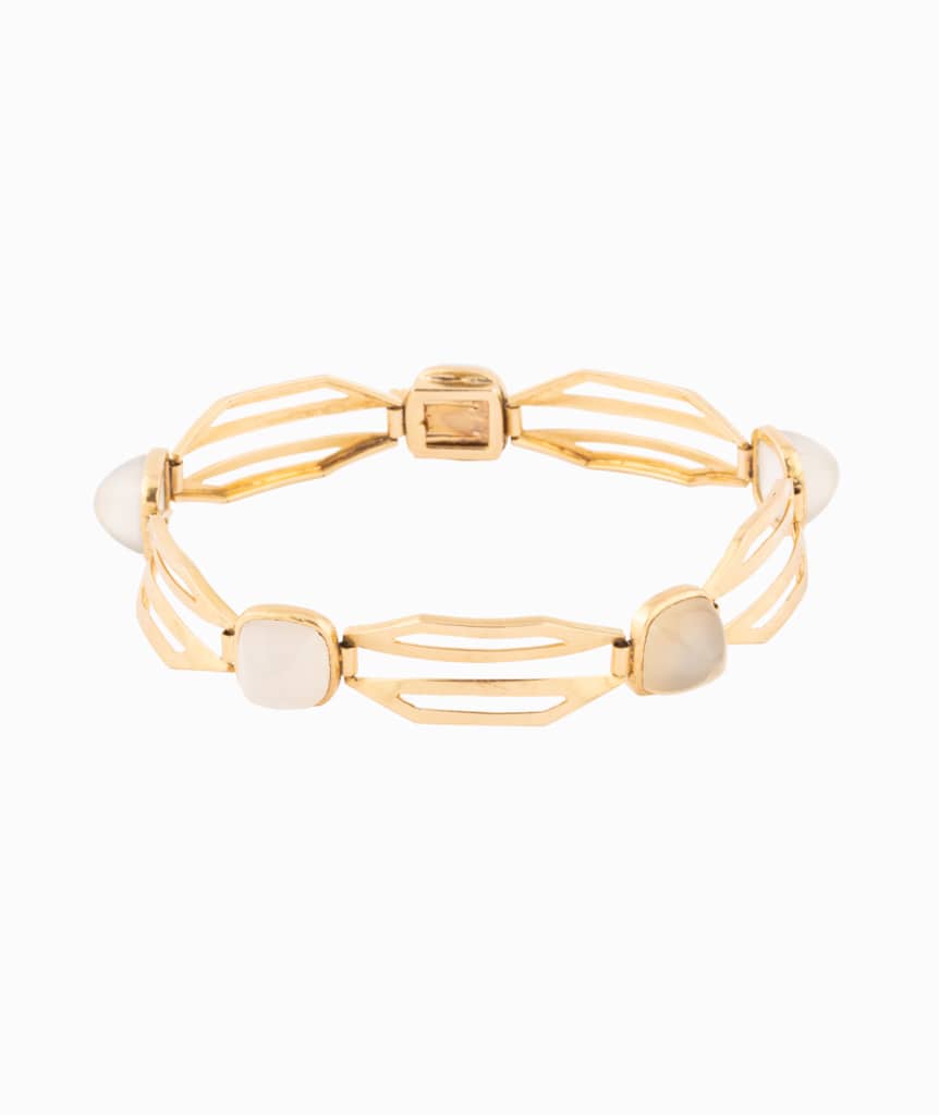 Caillou Paris Bracelet Ancien Or Cabochon %22dagomar%22