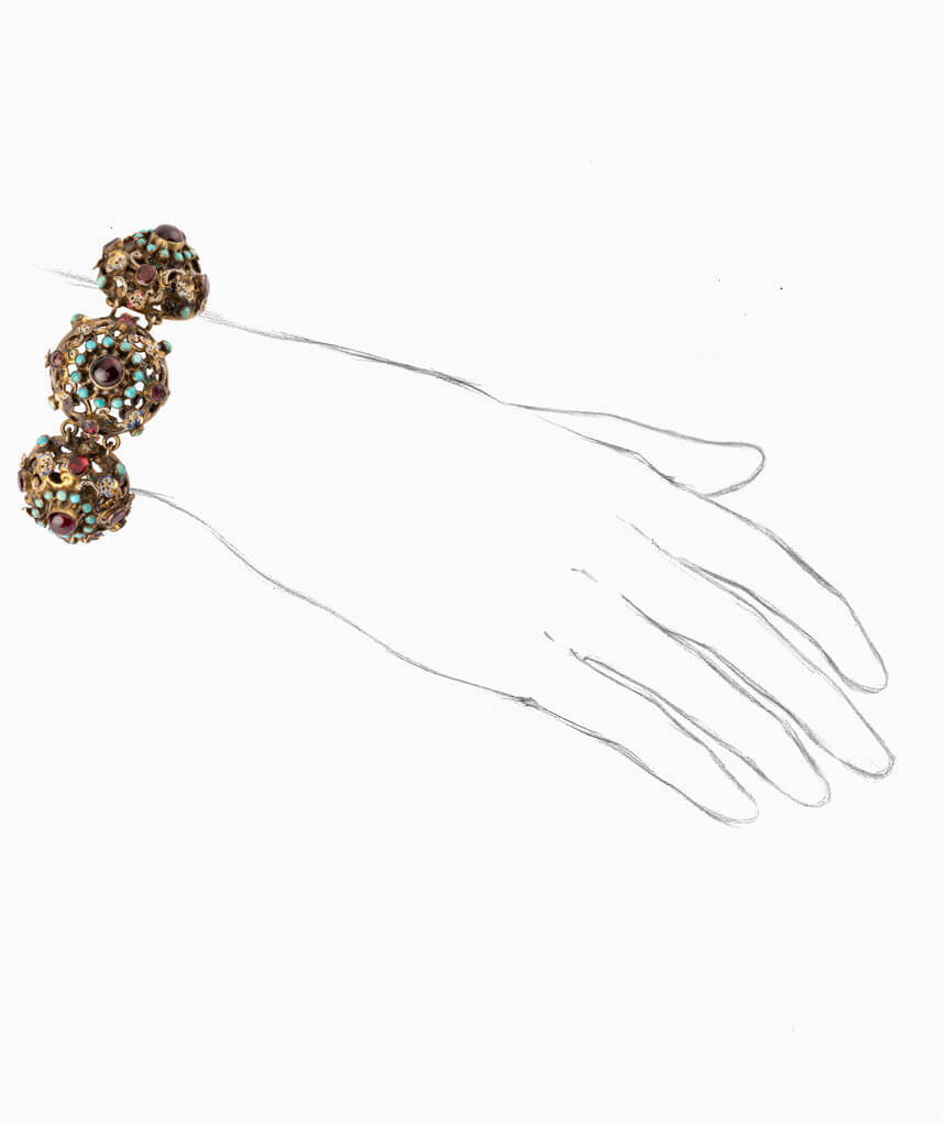 Caillou Paris - Bracelet ancien vermeil Kaoru porter