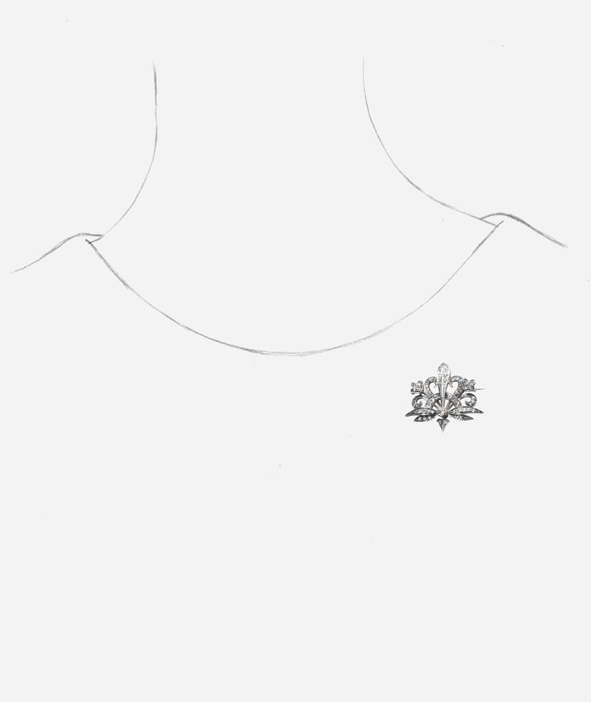 Caillou Paris - Broche Art nouveau diamant Merryl porter