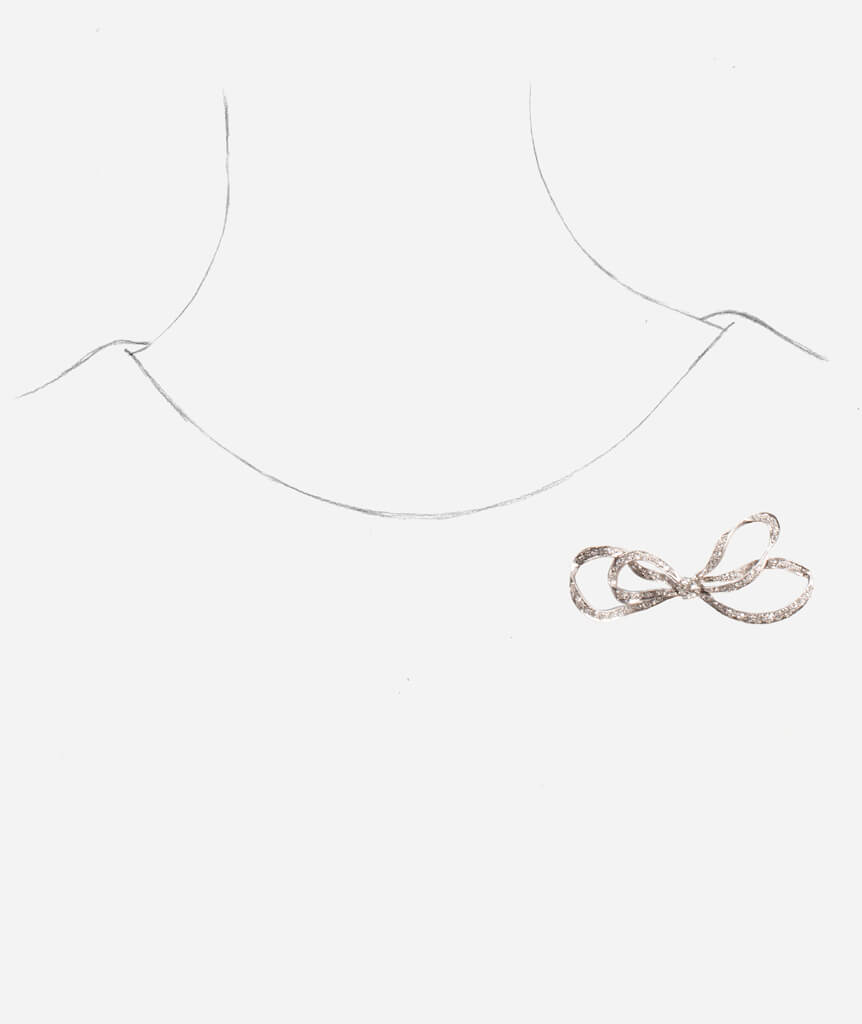 Broche noeud ancienne Kamala porter