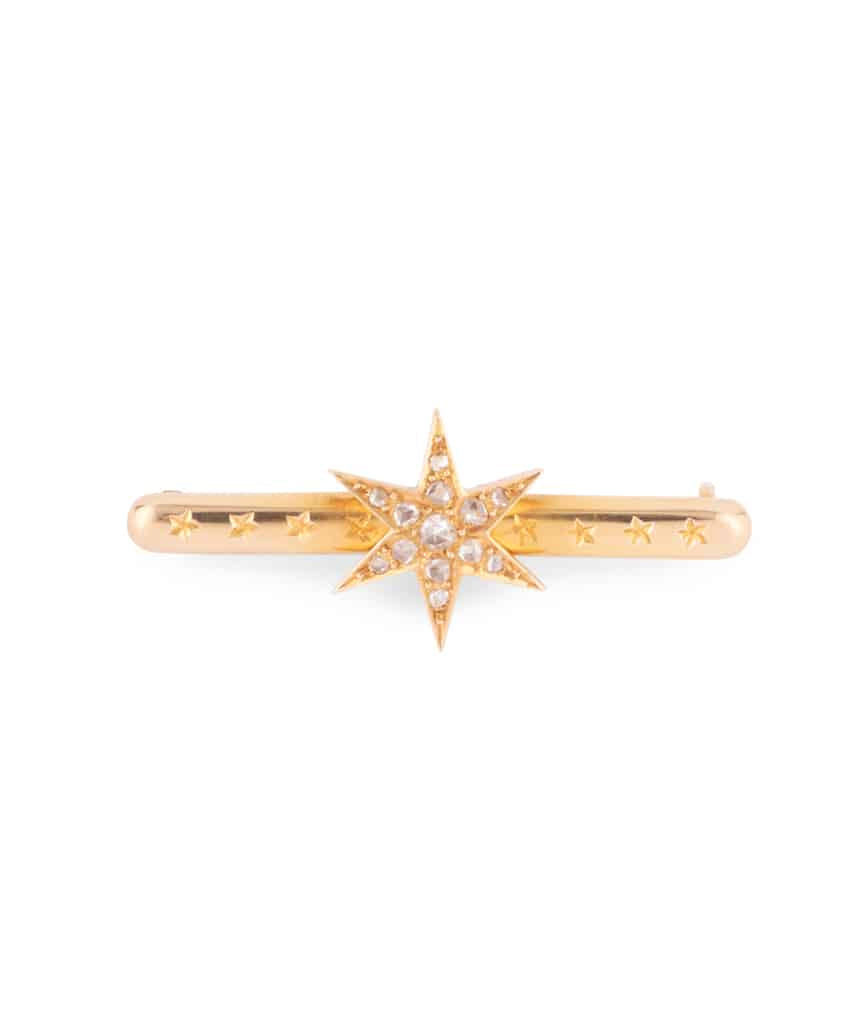 Caillou Paris Broche Barrette Ancienne Or Et Diamants Viki