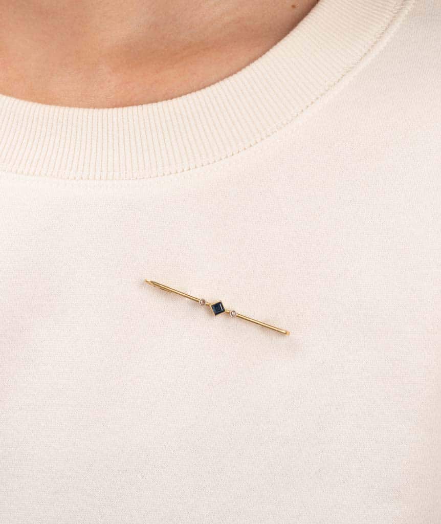 Caillou Paris Broche Barrette Ancienne Saphir Jeni Porter