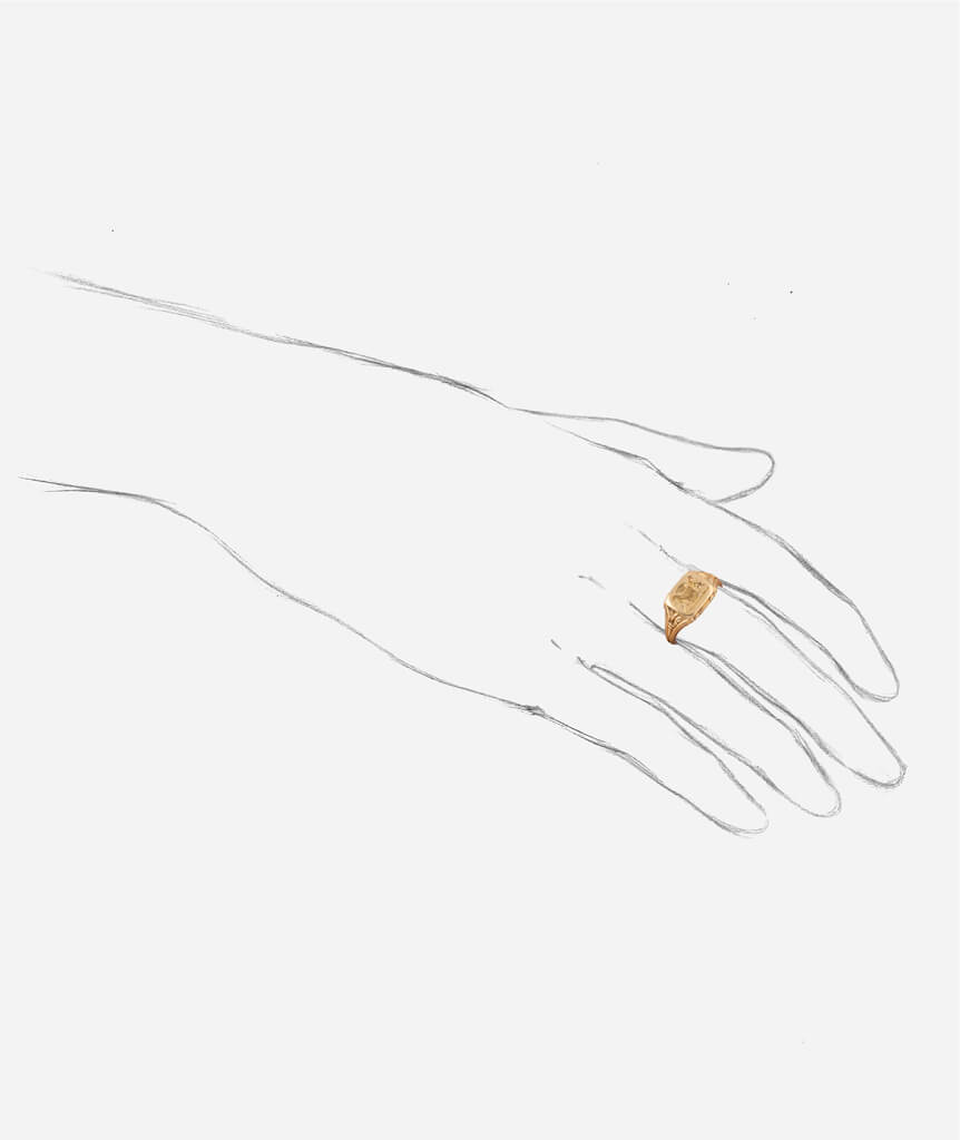 Caillou Paris - Chevalière ancienne Asbed porter